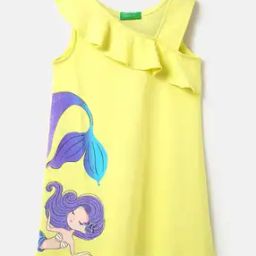 Graphic Print A-Line Dress with Ruffles-image-7