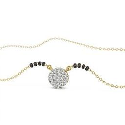 Women Yellow Gold Aanya Lab Grown Diamond-Studded Mangalsutra-image-4