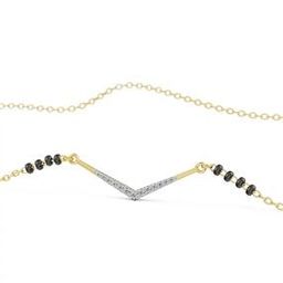 Women Yellow Gold Meera Lab Grown Diamond-Studded Mangalsutra-image-1