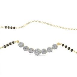 Women Yellow Gold Pihu Lab Grown Diamond-Studded Mangalsutra-image-4