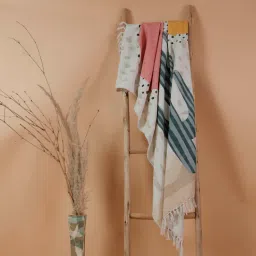 thegasbh Beige Cotton Printed 70X52 Inches Throw-picture-48