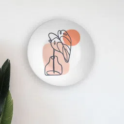 quirk india MulticolouredPeach House Plant Decorative Ceramic Wall Plate-picture-49