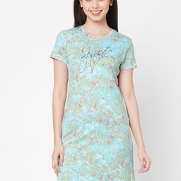 Sweet Dreams Women Blue Floral Printed Nightdress-image-87