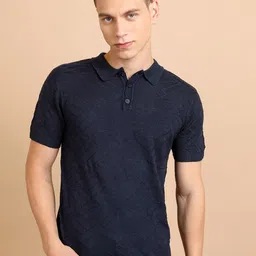 HIGHLANDER Self Design Polo Collar Cotton T-shirt-image-39