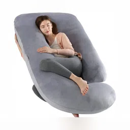 Pum Pum Grey Fibre Filled Faux Velvet Ultra Soft Maternity Pillow-image-59