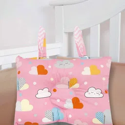 Baby Moo Pink Cloud Printed Double Sided Baby Pillow-3