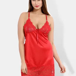 Be You Self Design Shoulder Straps Satin Baby Doll-image-81