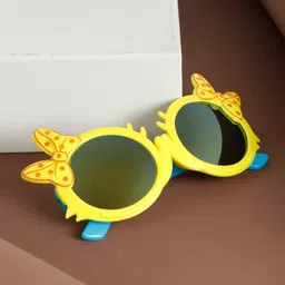 PASSION PETALS Unisex Kids Yellow Mirrored Lens & Round Sunglasses with UV Protected Lens-10