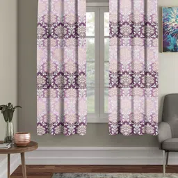 RRC Pink & Maroon Set of 2 Floral Room Darkening Window-image-48
