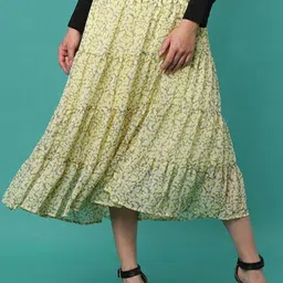 Aila Abstract Printed Tiered Midi Skirt-picture-9
