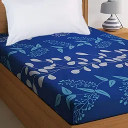 Supreme Home Collective Blue Floral Microfiber 144 TC Single Bedsheet-image-34