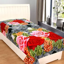 Supreme Home Collective Pink Floral Microfiber 144 TC Single Bedsheet-image-39