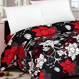 Supreme Home Collective Black & Red Floral 144 TC Queen Bedsheet-image-80