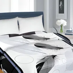 Supreme Home Collective White & Blue Floral 144 TC Queen Bedsheet-picture-29