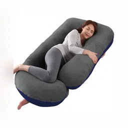 DADDY COOL Grey & Navy Blue Fibre Filled Lightweight Maternity Pillow-image-11