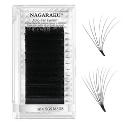 NAGARAKU Black Easy Fanning 12 Rows Mega Volume Eyelash Extension - Curl C-57