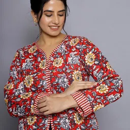 HANDICRAFT PALACE Floral Printed Reversible Pure Cotton Crop Tailored Jacket-picture-23