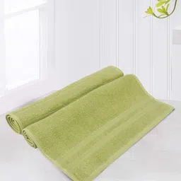 LUSH & BEYOND  Lime Green 2Pcs Self-designed 500 GSM Pure Cotton Hand Towels-5