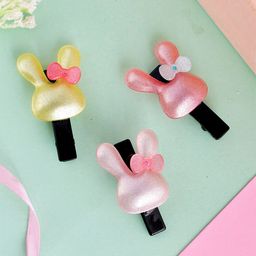 Silvermerc Designs Girls Yellow & Black Set of 3 Embellished Alligator Hair Clip-47