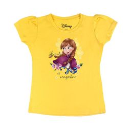 Disney by Wear Your Mind Girls Yellow Printed V-Neck T-shirt-image-58