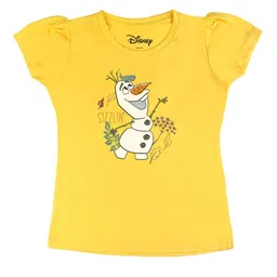 Disney by Wear Your Mind Girls Yellow Printed T-shirt-image-96