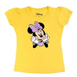 Disney by Wear Your Mind Girls Yellow Printed Extended Sleeves T-shirt-image-80