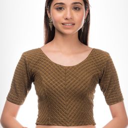 Bindigasm's Advi Jacquard Stretchable Saree Blouse-image-94
