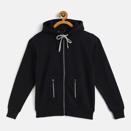 Belle Fille Kids Black Solid Fleece Lightweight Tailored Jacket-22