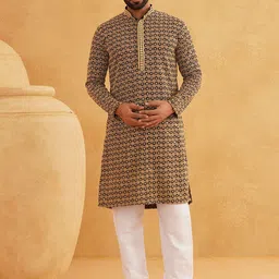 SOJANYA Geometric Embroidered Regular Sequinned Pure Cotton Kurta With Churidar-picture-13