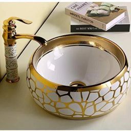 Luxurious Ceramic Wash Basin ,Glossy Countertop, Tabletop ,Designer Art ,Vanity Vessel Sink/Basin Urban Concept Round Shape 400x400x150mm Table Top Basin-image-42