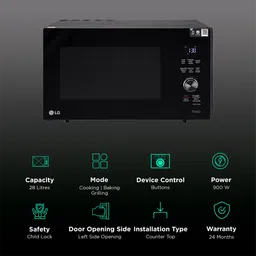 LG 28L Charcoal Convection Microwave Oven with Scan to Cook, WIFI Support (Black) image 3