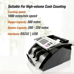 TVSE Electronics CC 453 Star+ Cash Counting Machine Auto Start UV, MG, IR & 3D Color Sensor Note Counting Machine image 2