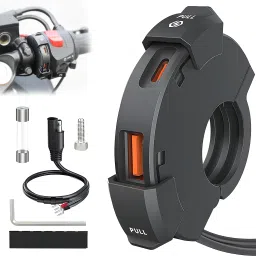 12V-24V Bike Mobile Charger Fast Charging for Bike Dual Type C 30W & 18W USB 3.0 3 A Bike Mobile Charger-28