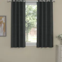 Dark Grey Polyester Solid 5 Ft Semisheer Eyelet 2 Window Curtains By Rosarahome-picture-28