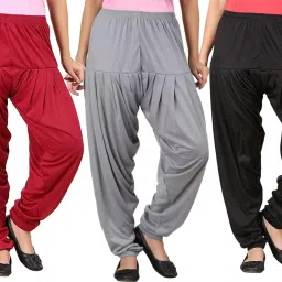 Solid Viscose Women Harem Pants-image-71