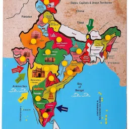 Best Buy Wooden Educational learning Map Board Puzzle for kids-16