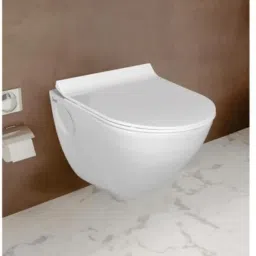 Ceramic Wall Mounted European Water Closet P Trap/ One Piece Western Toilet Commode with Soft Close Seat Outlet is from Wall Western Commode-18