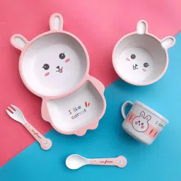 Pack of 5 Bamboo Bamboo Crazy Crab Kids Feeding / Dinner Set of 5 | Organic & Natural Dinner Set Dinner Set-image-19