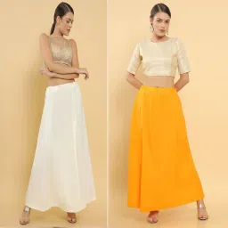 Lootnixx SP_Orange + Cream petticoat Combo For women 3XL Pure Cotton Petticoat-image-1