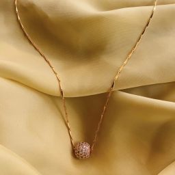 Zircon Rhodium Plated Brass Chain-1