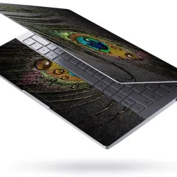 Flipkart SmartBuy Combo of Full Body Laptop Skin and Mouse Pad - Peacock Feather Art No Residue Removable Self Adhesive Vinyl Reusable Laptop Skin Compatible for 15.6 inch-image-2