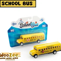 SCHOOL BUS WITH PULL BACK ACTION DOORS OPENABLE MINIATURE TOY FOR KIDS-11