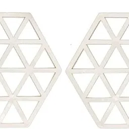 PVC Coaster Halka-A-Triangle-White-2,Pack of 2 Silicone Trivet-10