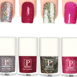 Glitter Light Reflective Nail Polish Sparkly Gel Enamel,C 8(5ml each) Green, Royal Blue, Turquoise, Lavender-image-64
