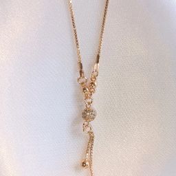 Twinkle Tassel Rose Gold Necklace Chain Diamond Brass Plated Brass Chain-image-27
