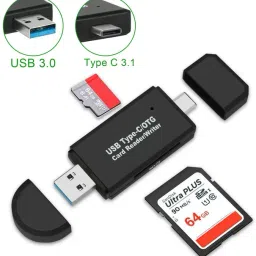 THE MOBILE POINT 2in1 USB Type C,USB 3.0 and Micro USB,OTG,Memory Card|Portable TF, SD, Micro SD Card Reader image 2