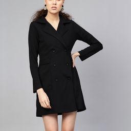 sassafras Women A-line Black Above Knee/Mid Thigh Length Dress-picture-12