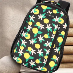 Large 32 L Backpack Lime Floral Printed School-image-15