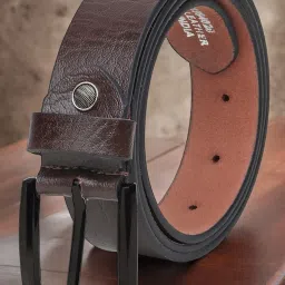 Men Formal Brown Texas Leatherite Belt-image-99