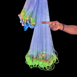 Ultrafine 1 Finger 30mm Fishing Gillnet – 5ft x 50-60ft with Clay Sinkers Fishing Net-image-0